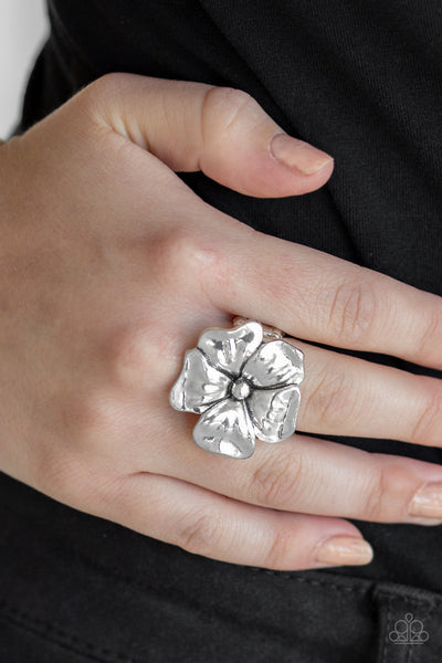 Tropical Gardens - Silver Paparazzi Ring (R221)