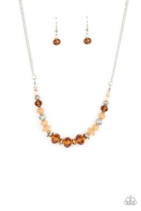 Turn Up The Tea Lights - Brown Paparazzi Necklace (#2223)