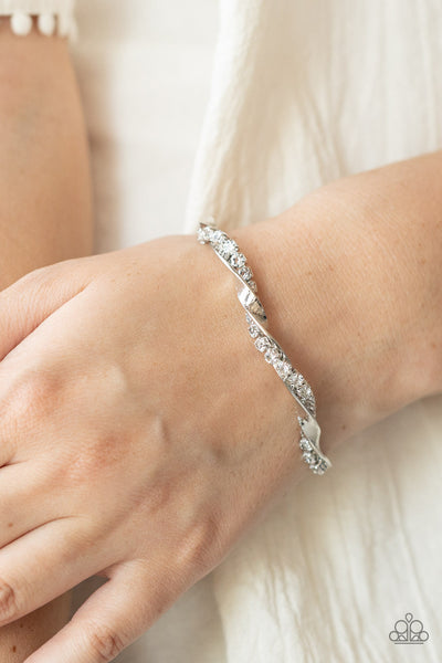 Twisted Twinkle - White Paparazzi Bracelet (#4535)