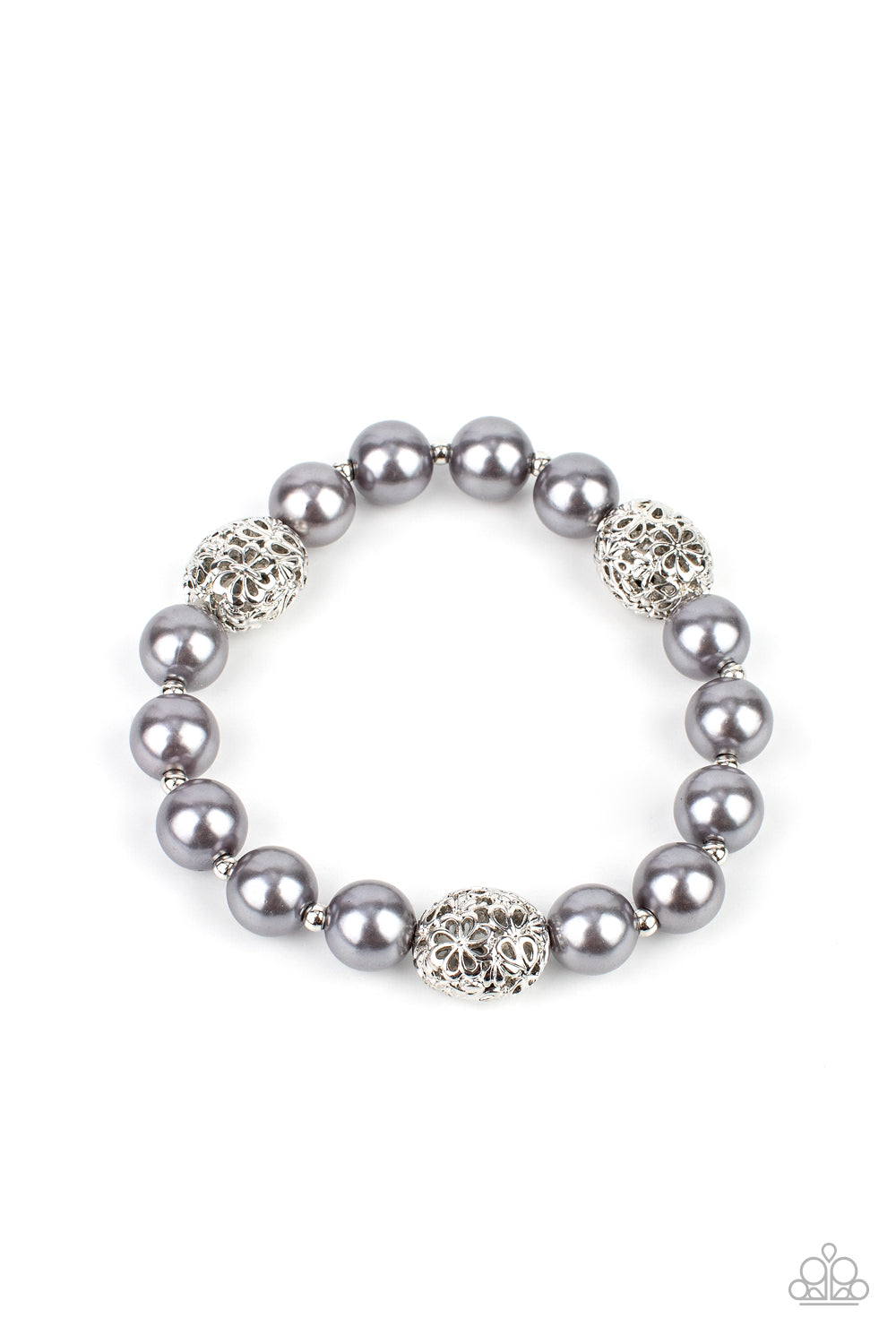Upscale Whimsy - Silver Paparazzi Bracelet (PZ-5415)