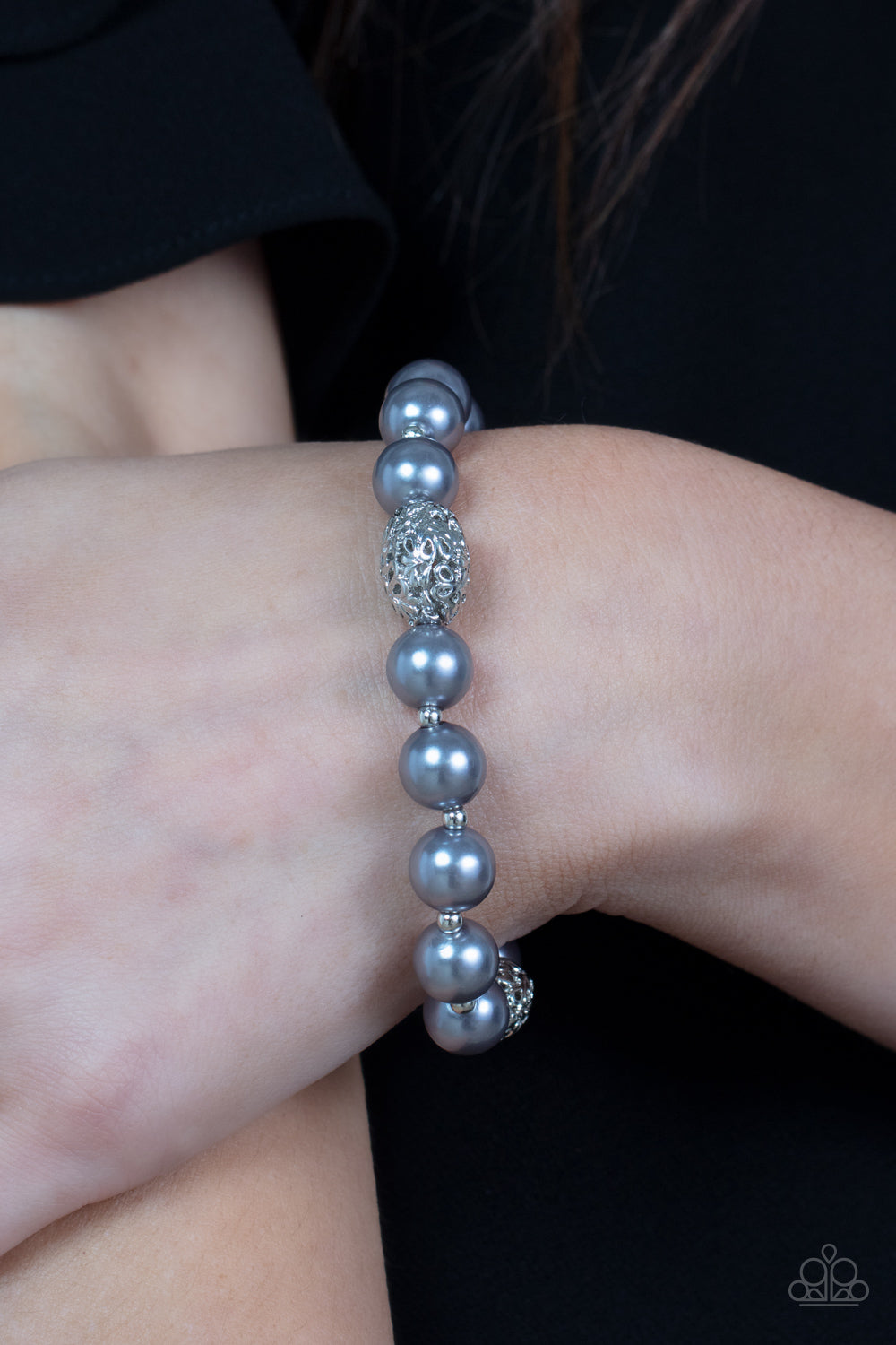 Upscale Whimsy - Silver Paparazzi Bracelet (PZ-5415)