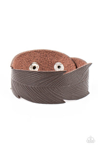 Whimsically Winging It - Brown Paparazzi Wrap Bracelet