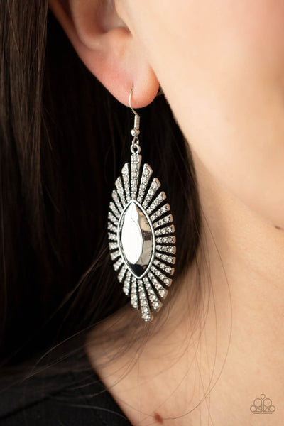 Who Is The FIERCEST Of Them All - White Paparazzi Earrings