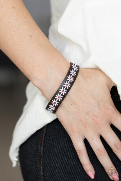 Wildflower Wayfarer - White Paparazzi Wrap Bracelet