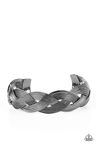 Woven Wonder - Black Paparazzi Bracelet