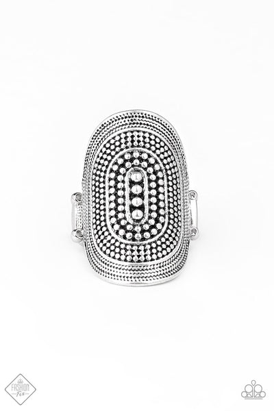 Dotted Decor - Silver-Paparazzi Fashion Fix Ring