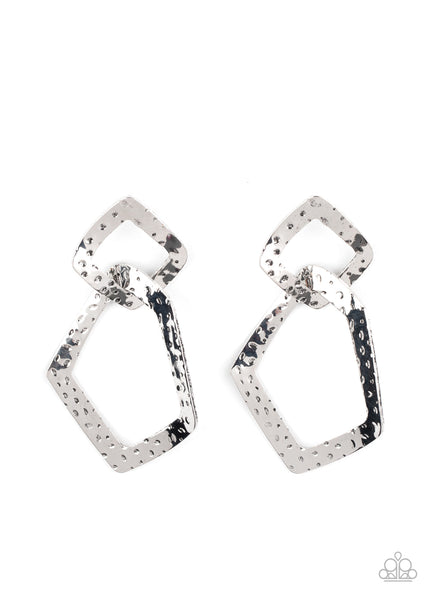 Scrap Yard Silver Paparazzi Earrings (#2190)