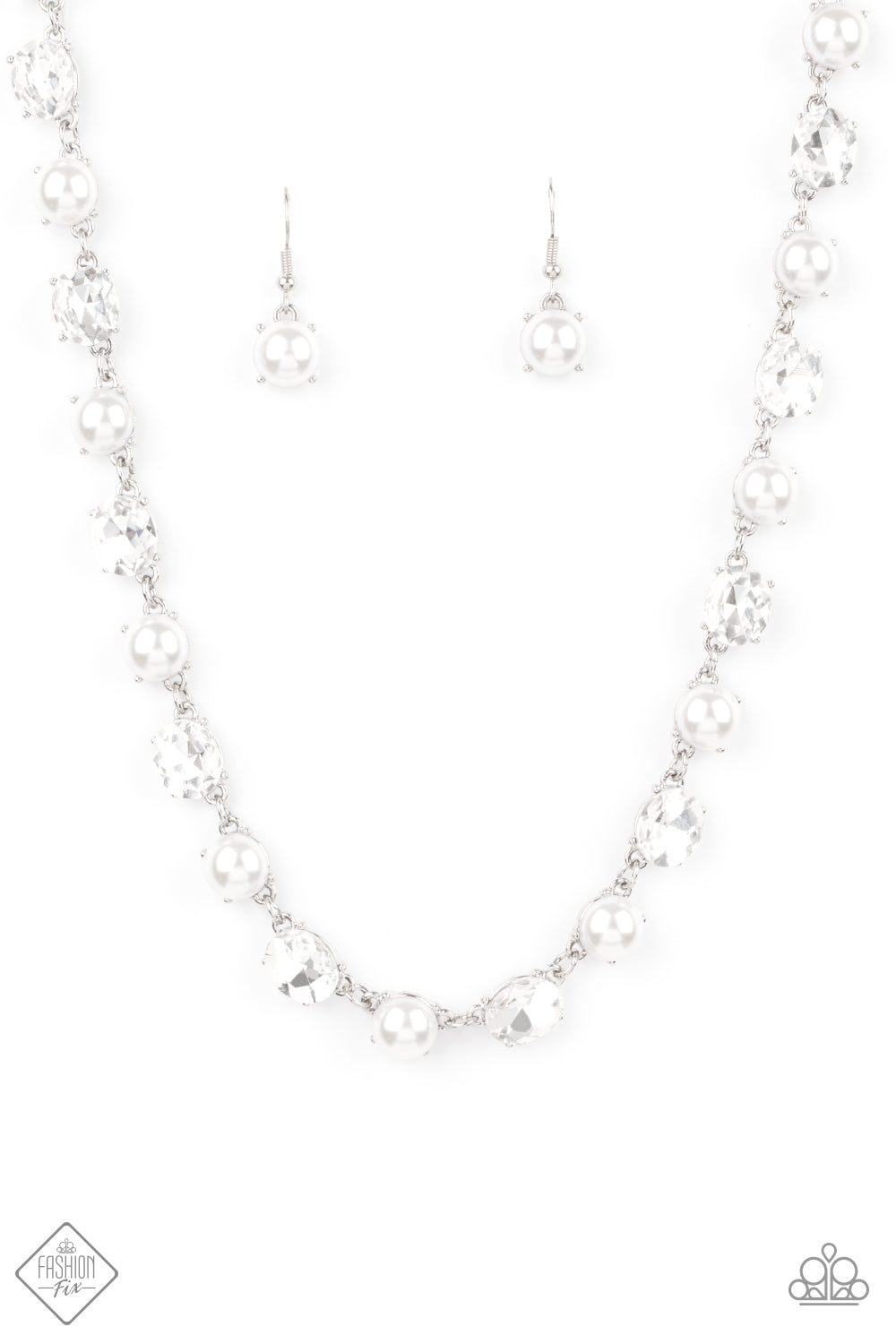 Go-Getter Gleam - White Paparazzi Fashion Fix Necklace Jan 2021