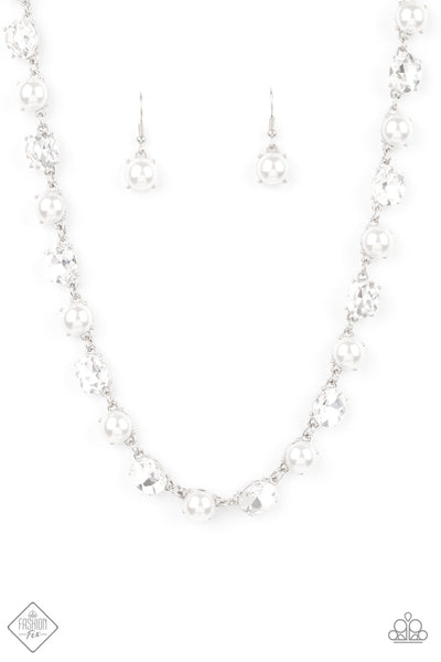 Go-Getter Gleam - White Paparazzi Fashion Fix Necklace Jan 2021