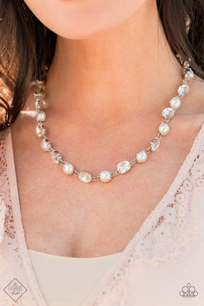 Go-Getter Gleam - White Paparazzi Fashion Fix Necklace Jan 2021