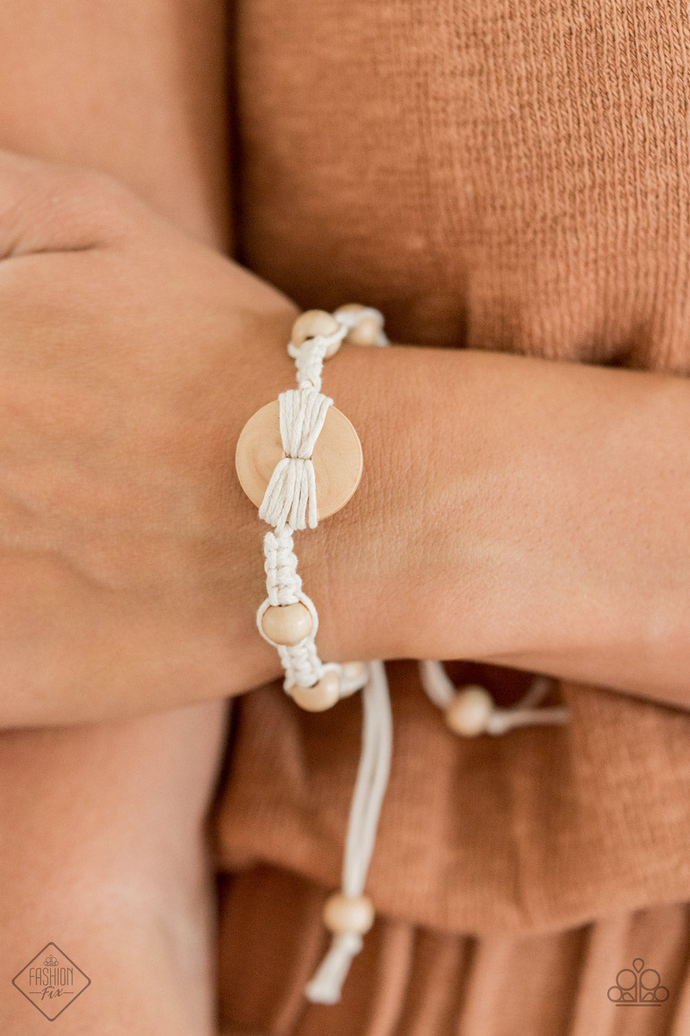 The Road KNOT Taken White Paparazzi Fashion Fix Bracelet Nov 2020 (FF087)