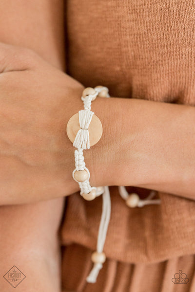 The Road KNOT Taken White Paparazzi Fashion Fix Bracelet Nov 2020 (FF087)