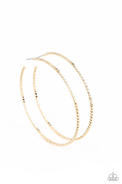 Pump Up The Volume - Gold Paparazzi Earrings