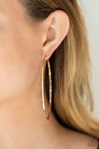 Pump Up The Volume - Gold Paparazzi Earrings