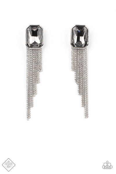 Save for a REIGNy Day - Silver Paparazzi Fashion Fix Earrings Jan 2021