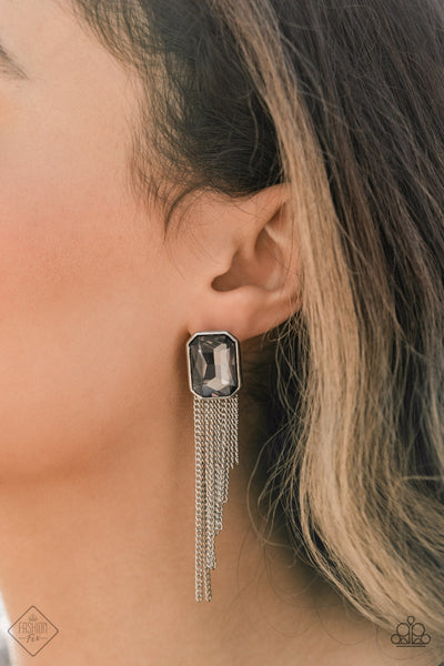 Save for a REIGNy Day - Silver Paparazzi Fashion Fix Earrings Jan 2021