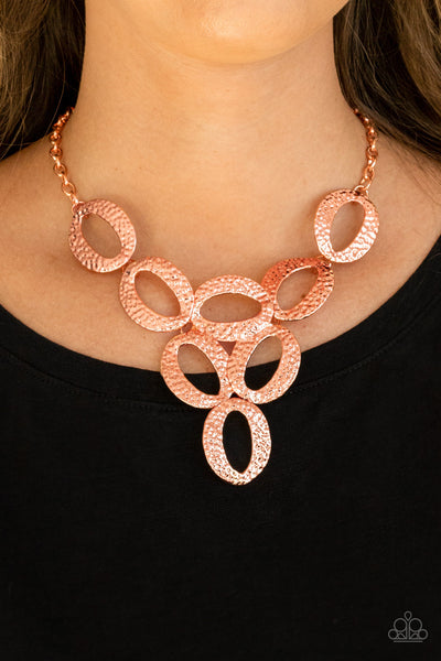 OVAL The Limit - Copper Paparazzi Necklace (#3703)