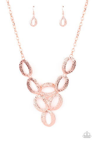 OVAL The Limit - Copper Paparazzi Necklace (#3703)