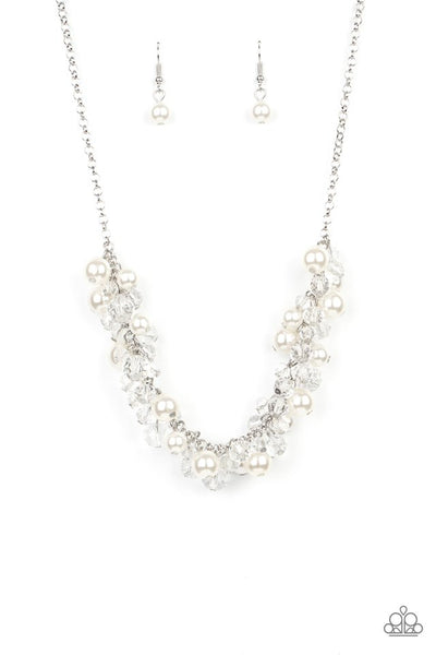 Pardon My FRINGE - White Paparazzi Necklace