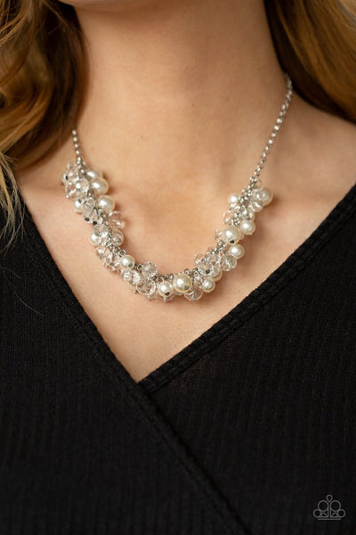 Pardon My FRINGE - White Paparazzi Necklace