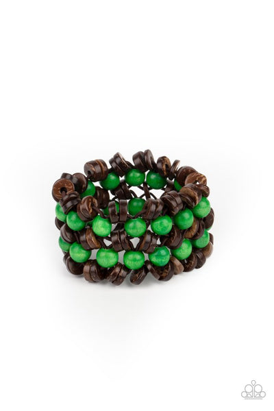 Tahiti Tourist - Green Paparazzi Bracelet (PZ-4164)