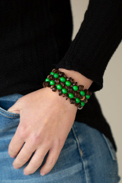 Tahiti Tourist - Green Paparazzi Bracelet (PZ-4164)