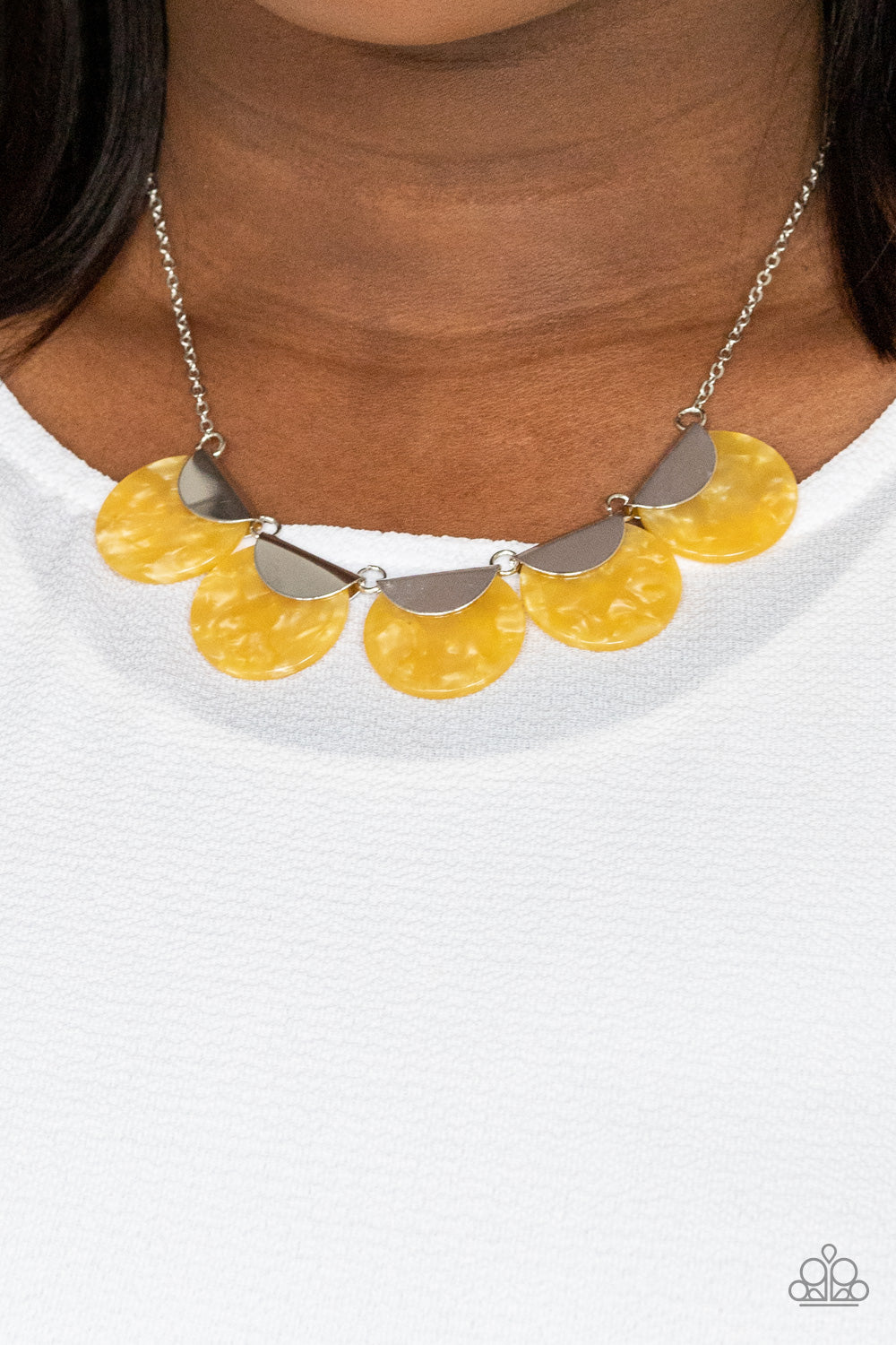 Mermaid Oasis - Yellow Paparazzi Necklace (#3353)
