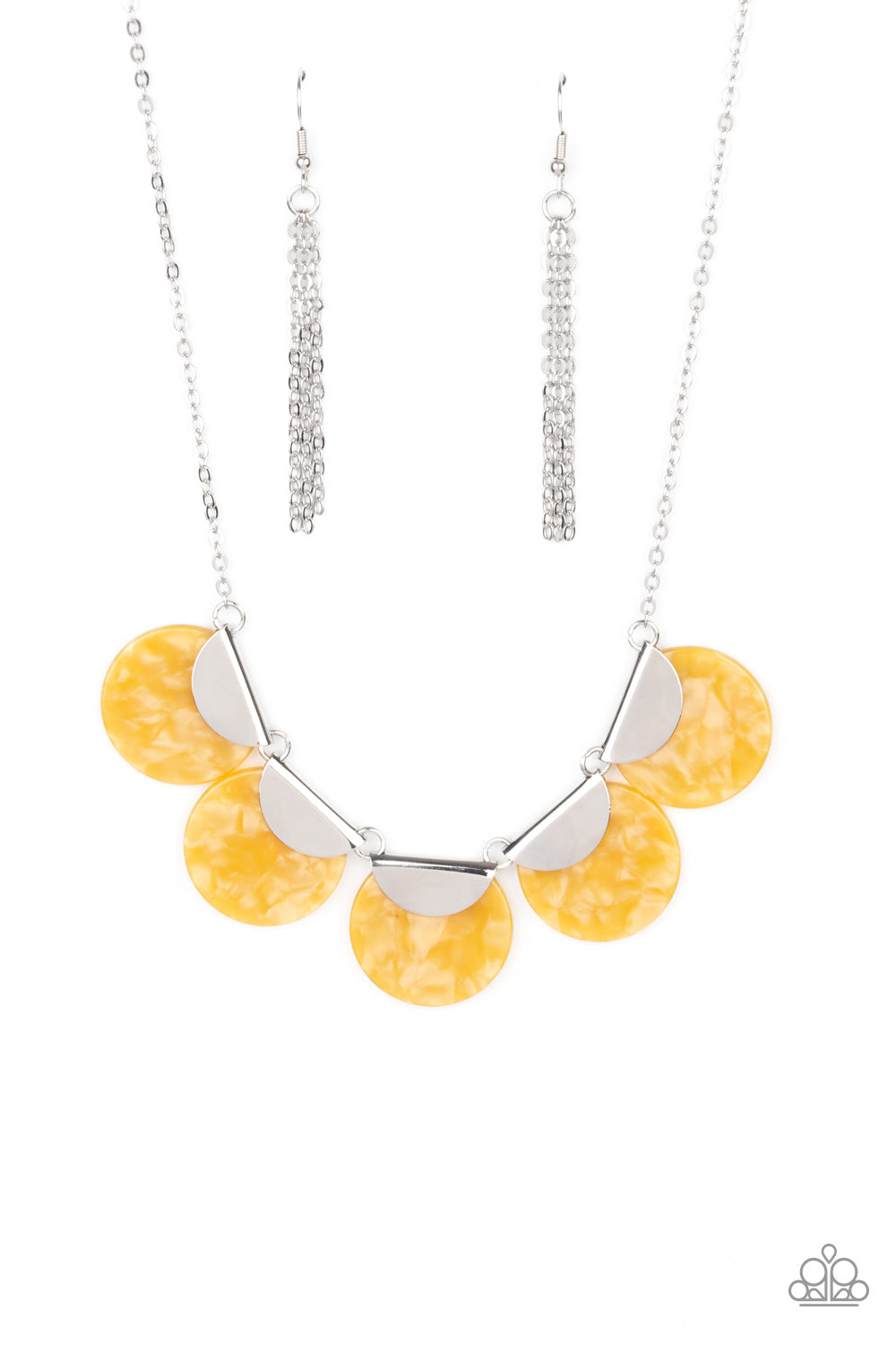 Mermaid Oasis - Yellow Paparazzi Necklace (#3353)