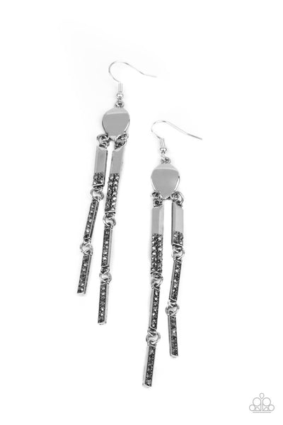 Defined Dazzle - Silver Paparazzi Earring (#3739)