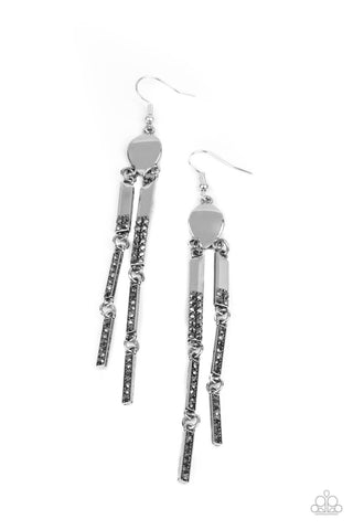 Defined Dazzle - Silver Paparazzi Earring (#3739)