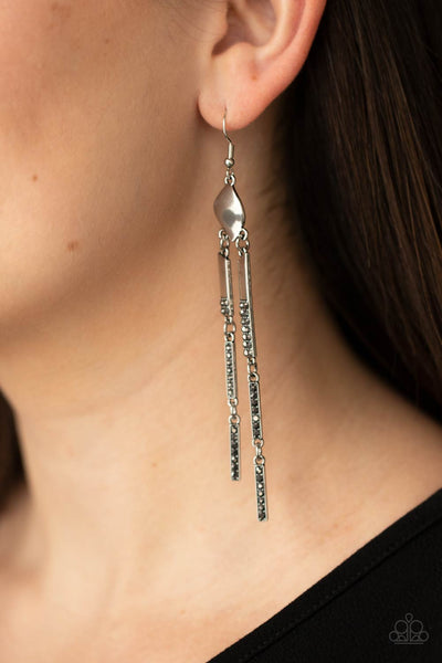 Defined Dazzle - Silver Paparazzi Earring (#3739)