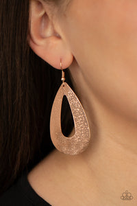 Hand It OVAL! - Rose Gold Paparazzi Earring (#458)