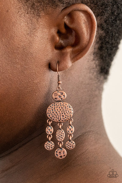 Get Your ARTIFACTS Straight - Copper Paparazzi Earring (5105)