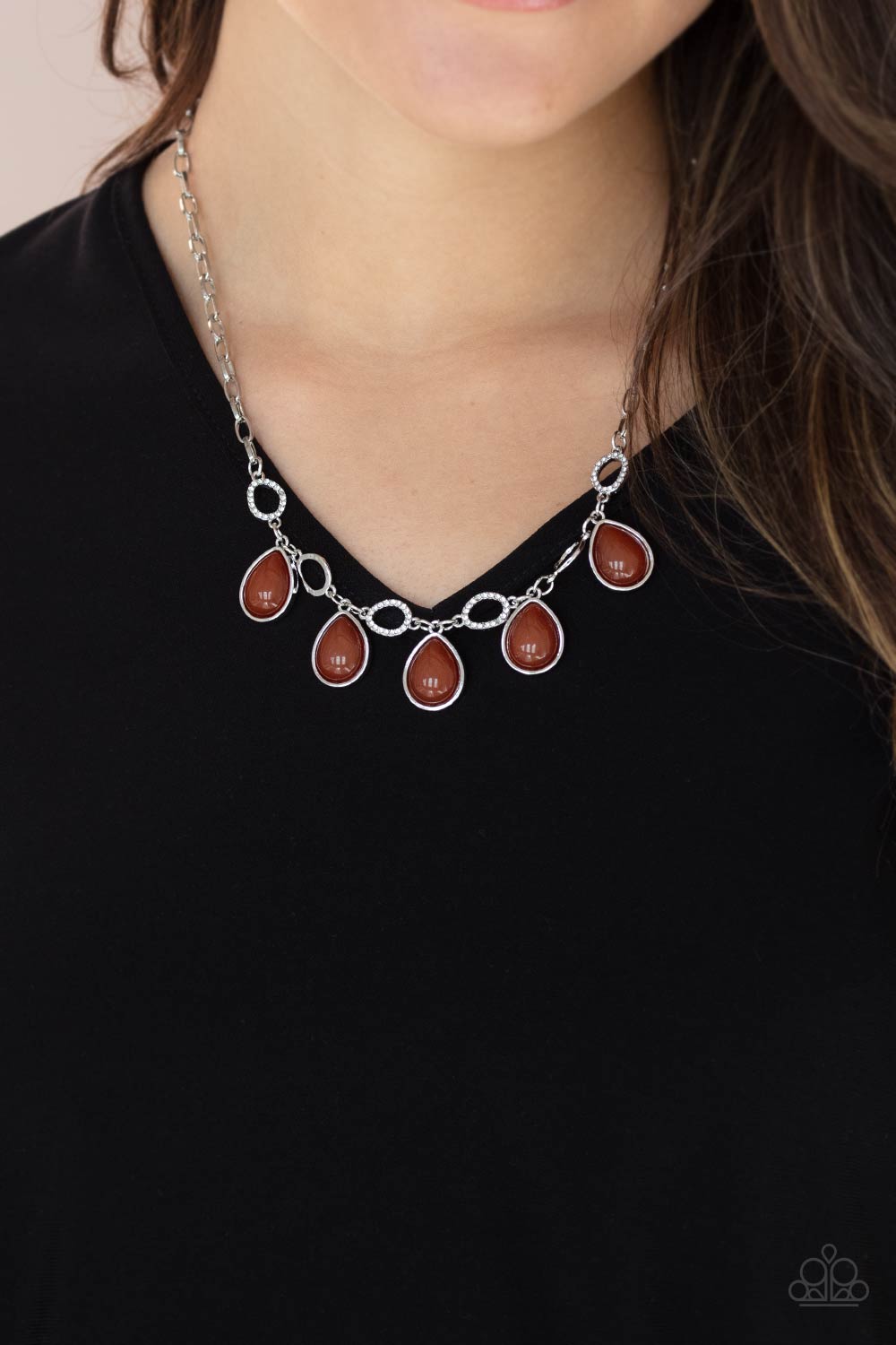Majestically Mystic - Brown Paparazzi Necklace (#3641)