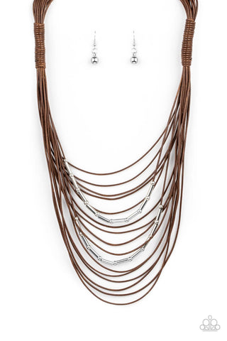 Nice CORD-ination - Brown Paparazzi  Necklace (4327)