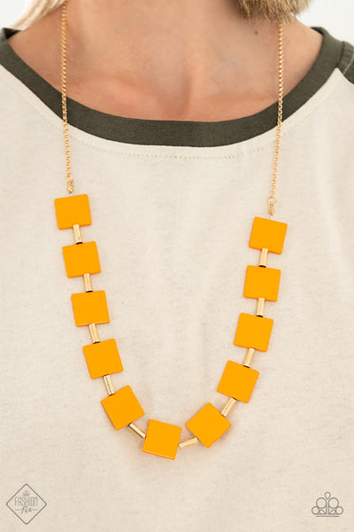 Hello, Material Girl - Orange Paparazzi Apr 2021 Fashion Fix Necklace