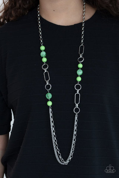 POP-ular Opinion - Green Paparazzi Necklace