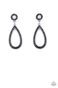 Regal Revival - Black Paparazzi Earring (#5462)