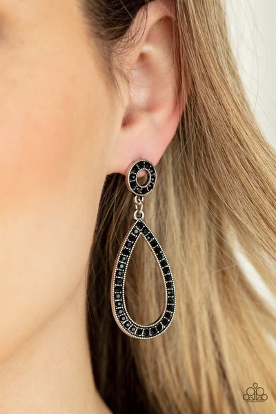 Regal Revival - Black Paparazzi Earring (#5462)