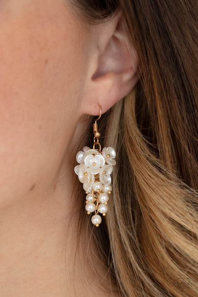 Bountiful Bouquets - Gold Paparazzi Life of the Party June 2021 Earrings