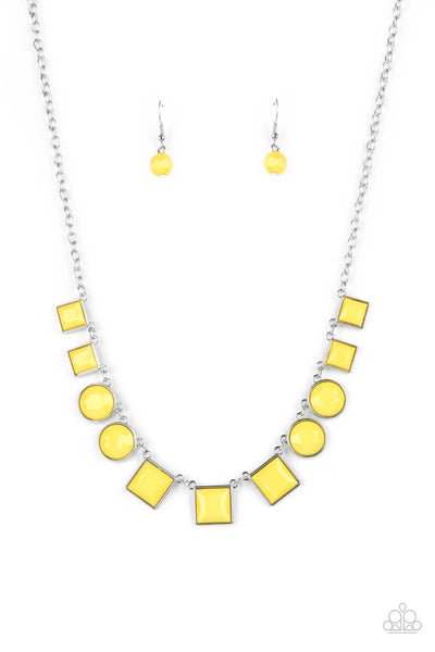 Tic Tac TREND - Yellow Paparazzi Necklace (#3920)