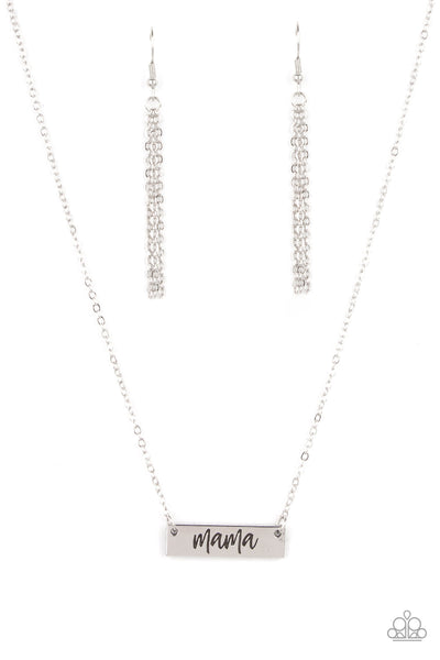 Blessed Mama - Silver Paparazzi Necklace (#3410)