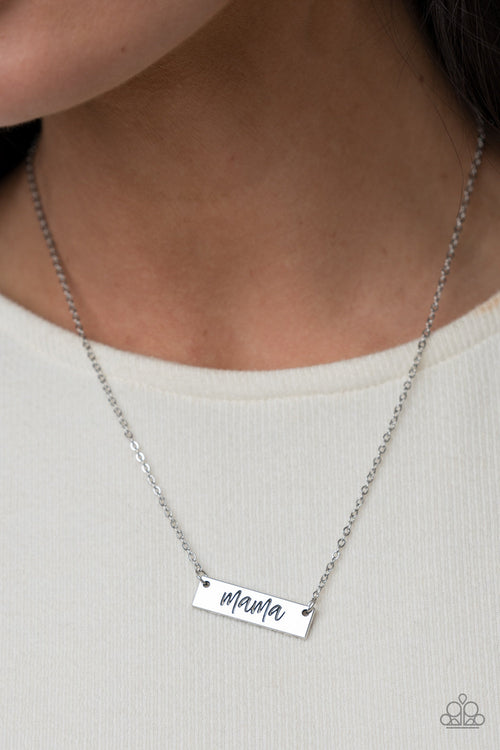 Blessed Mama - Silver Paparazzi Necklace (#3410)