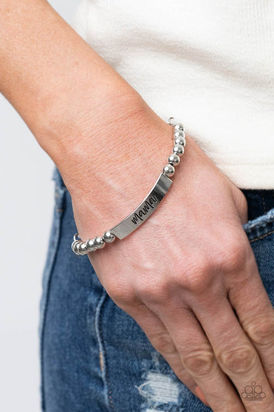 Mom Squad - Silver Paparazzi Bracelet (#3457)