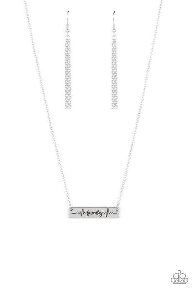 Living The Mom Life - Silver Paparazzi Necklace (#4925)