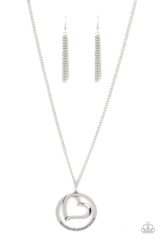 Positively Perfect - Silver Paparazzi Necklace (#5273)