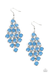 With All DEW Respect - Blue Paparazzi Earring (#4229)