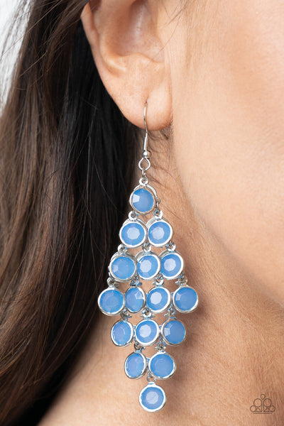 With All DEW Respect - Blue Paparazzi Earring (#4229)