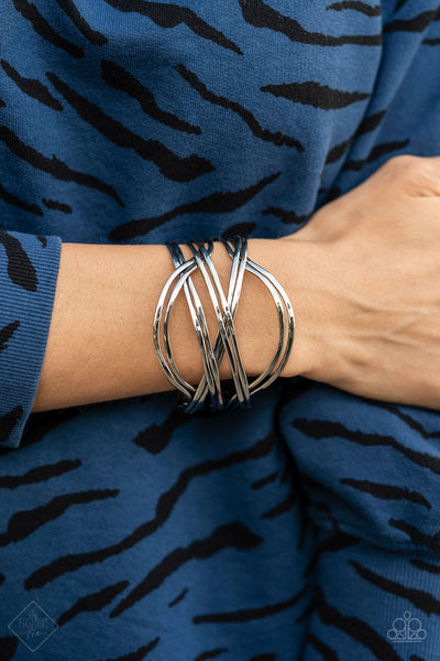 Hautely Hammered - Silver Paparazzi Fashion Fix Bracelet June 2021