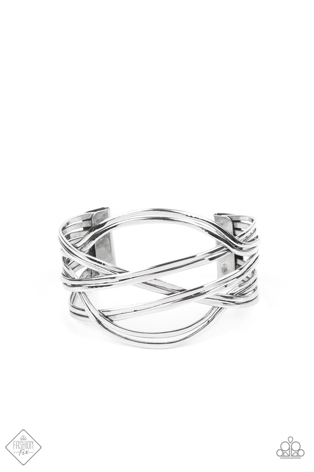 Hautely Hammered - Silver Paparazzi Fashion Fix Bracelet June 2021